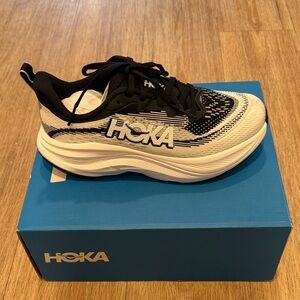 Hoka Black and White Women’s Skyflow Running Shoe